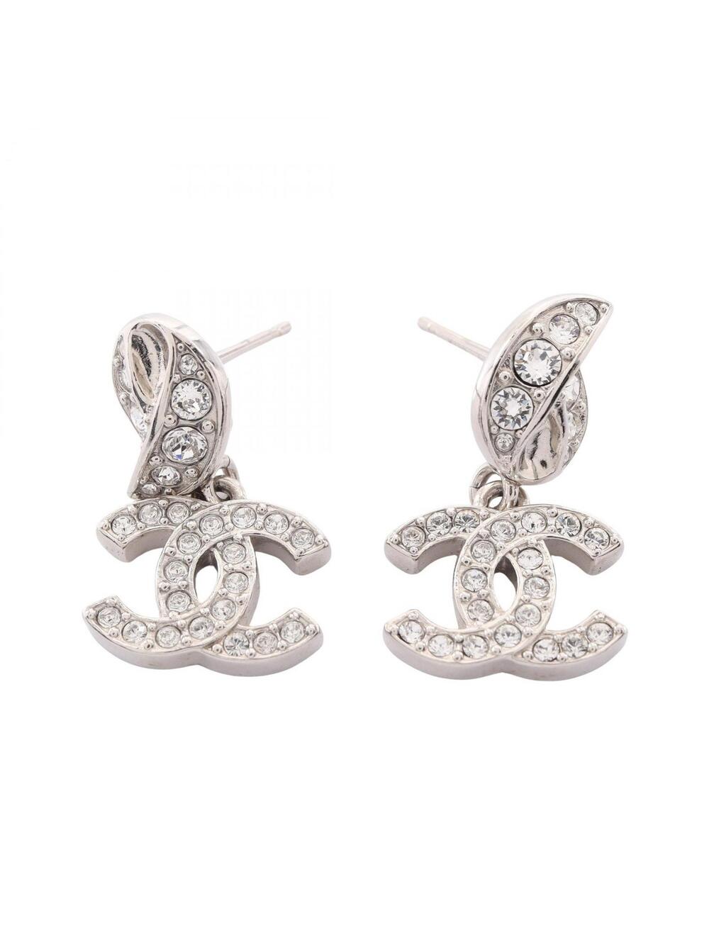 Chanel Coco Mark Pierced Earrings Metal #351075C87B